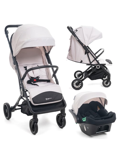 BEBELISSIMO - Poussette combinée duo 2 en 1 - siège auto 0+ Lioni - beige - Kiabi