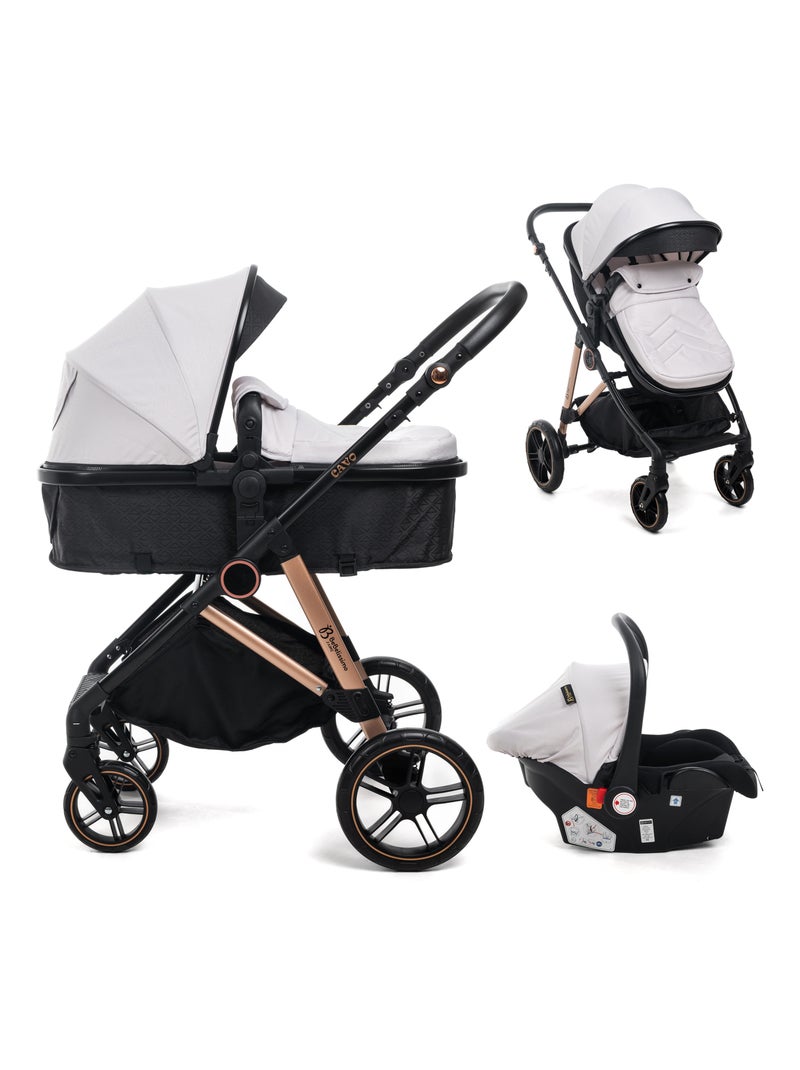 BEBELISSIMO - Poussette combinée trio 3 en 1 - siège auto - CAVO Beige clair - Kiabi
