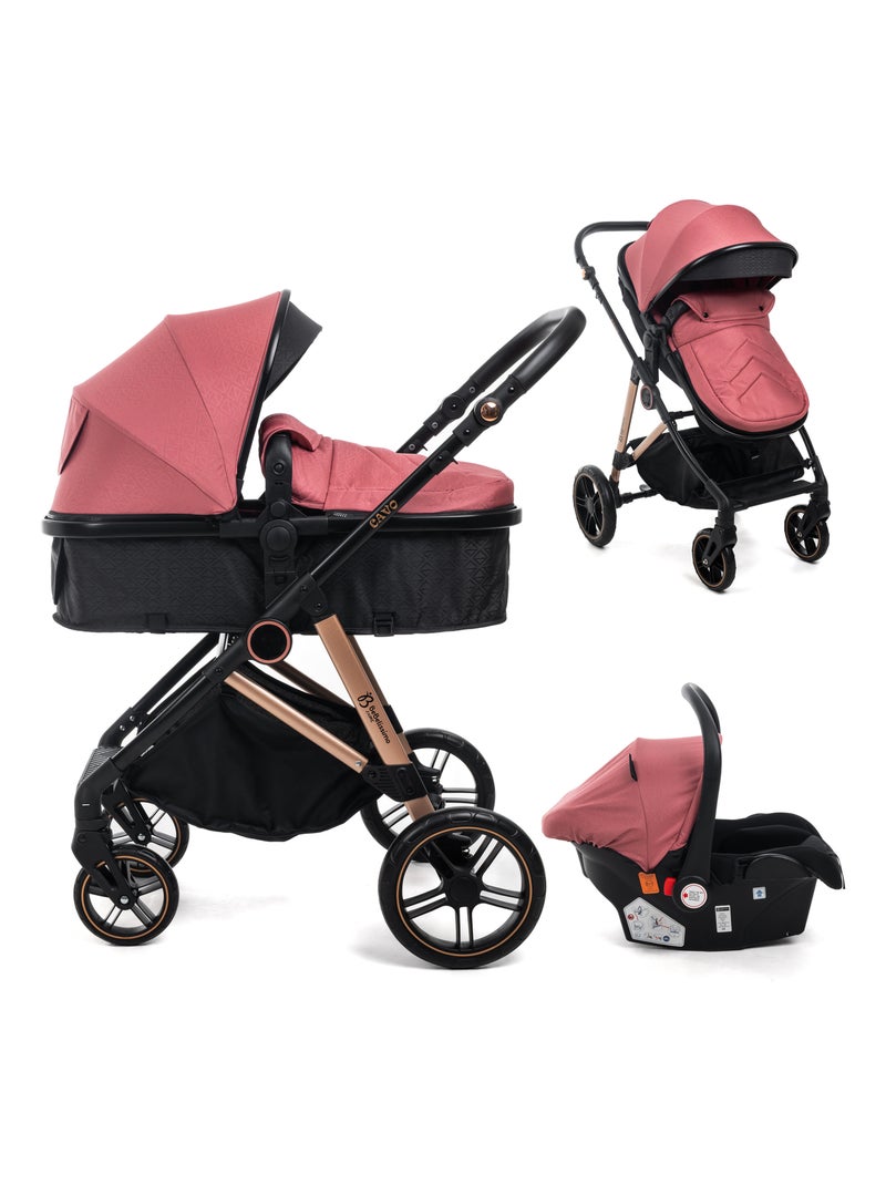 BEBELISSIMO - Poussette combinée trio 3 en 1 - siège auto - CAVO Bordeaux - Kiabi