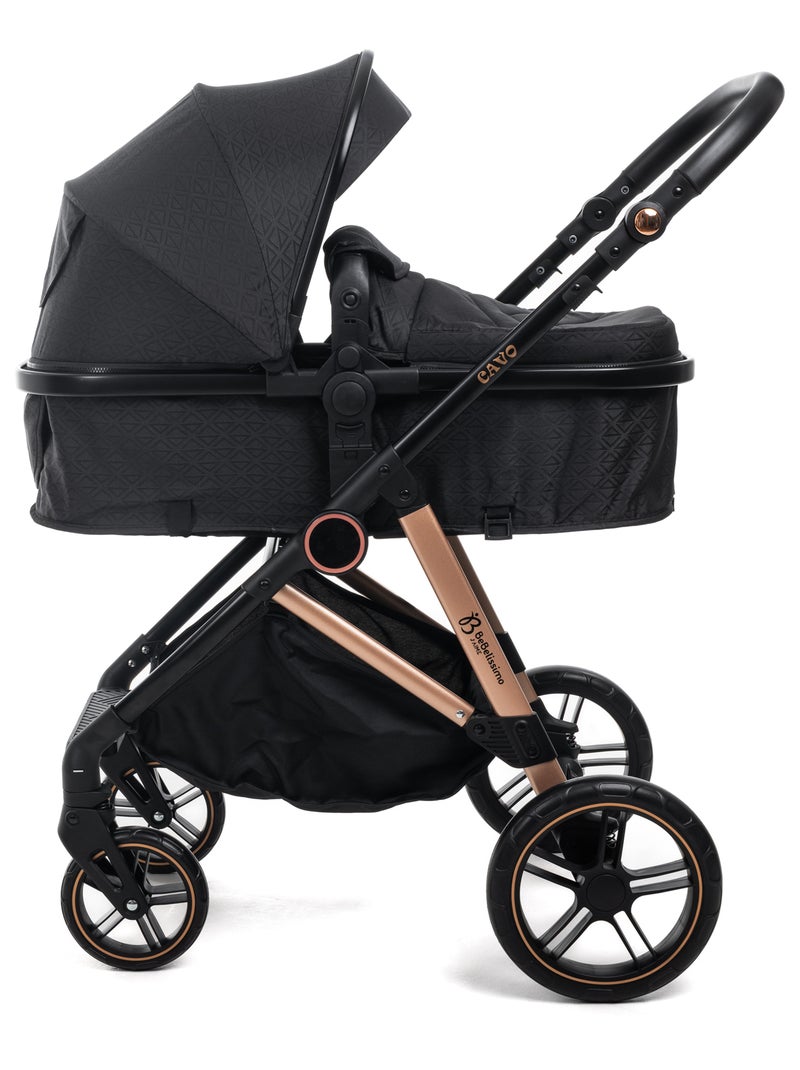 BEBELISSIMO - Poussette combinée trio 3 en 1 - siège auto - CAVO Noir - Kiabi