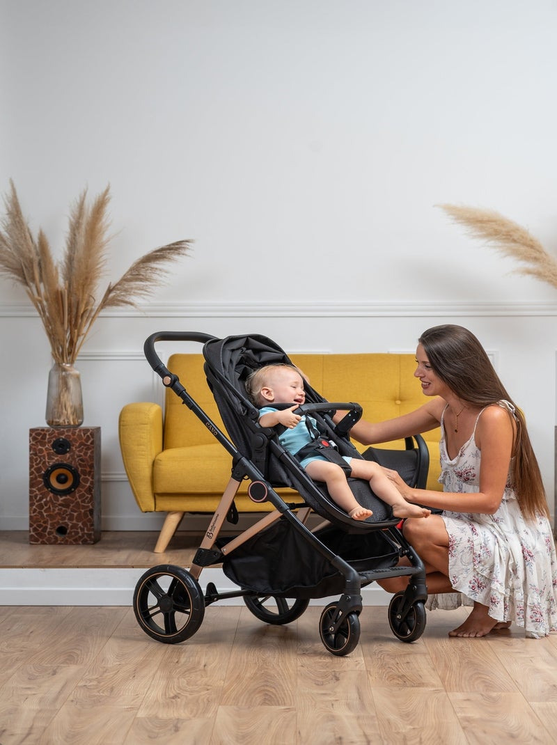 BEBELISSIMO - Poussette combinée trio 3 en 1 - siège auto - CAVO Noir - Kiabi