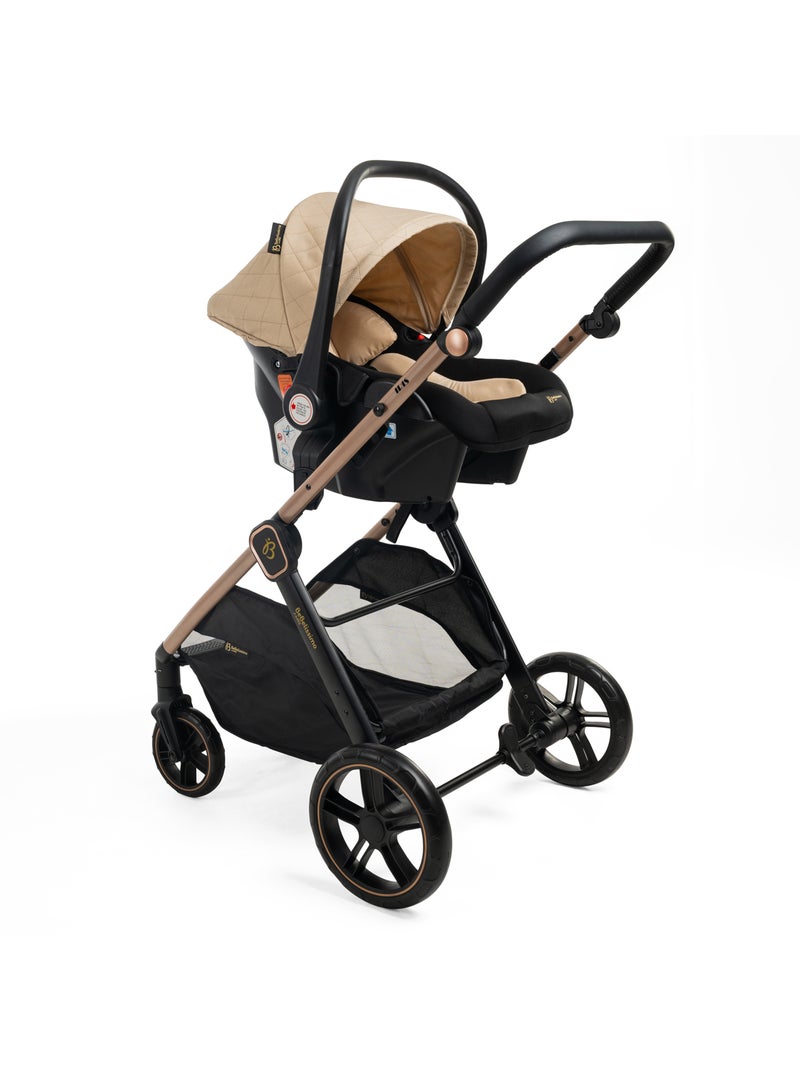 BEBELISSIMO - Poussette combinée trio 3 en 1 - siège auto 0+ IRIS – base Isofix  - beige Beige - Kiabi