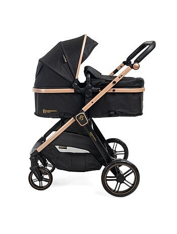 Bebelissimo - poussette combinée trio 3 en 1 - siège auto 0+ iris – base isofix - rose