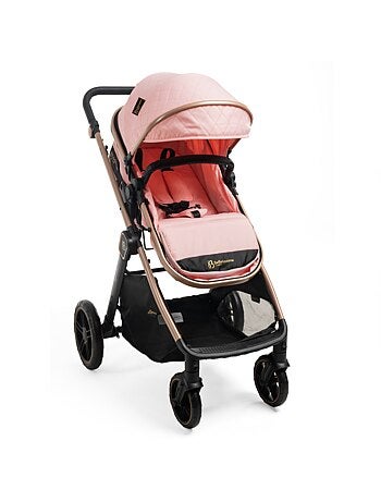 Bebelissimo - poussette combinée trio 3 en 1 - siège auto 0+ iris – base isofix - rose
