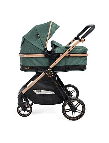 Bebelissimo - poussette combinée trio 3 en 1 - siège auto 0+ iris – base isofix - rose