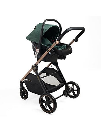 Bebelissimo - poussette combinée trio 3 en 1 - siège auto 0+ iris – base isofix - rose