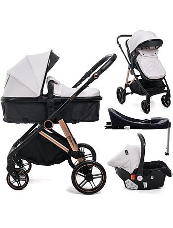 BEBELISSIMO - Poussette combinée trio 3 en 1 - siège auto 0+ IRIS – base Isofix