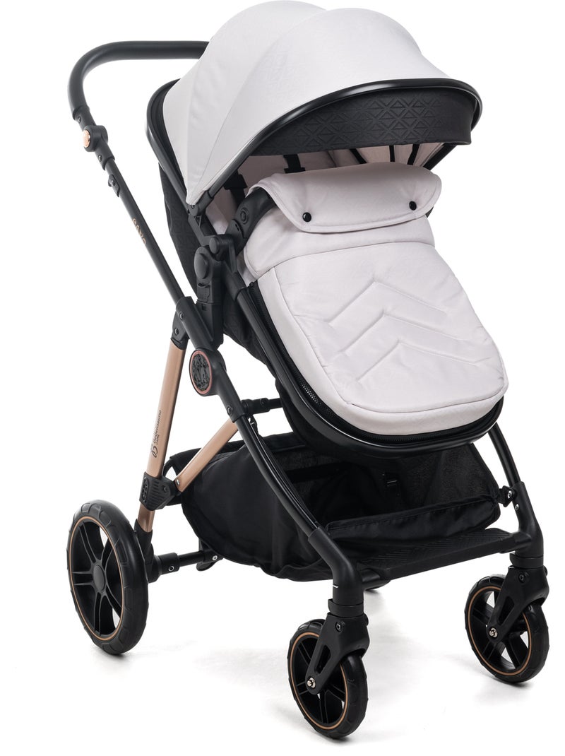 BEBELISSIMO - Poussette combinée trio 3 en 1 - siège auto 0+ IRIS – base Isofix Beige - Kiabi
