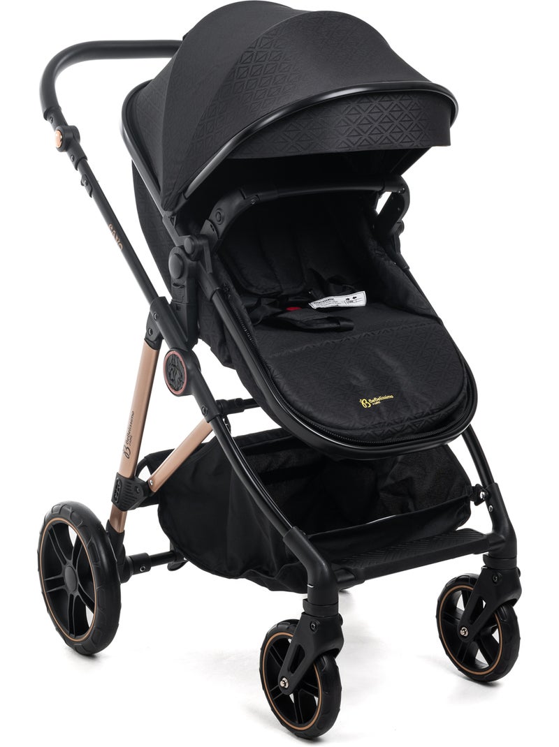 BEBELISSIMO - Poussette combinée trio 3 en 1 - siège auto 0+ IRIS – base Isofix Blanc Noir - Kiabi
