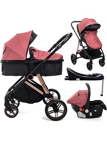 BEBELISSIMO - Poussette combinée trio 3 en 1 - siège auto 0+ IRIS – base Isofix