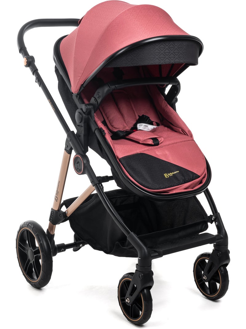BEBELISSIMO - Poussette combinée trio 3 en 1 - siège auto 0+ IRIS – base Isofix Bordeaux - Kiabi