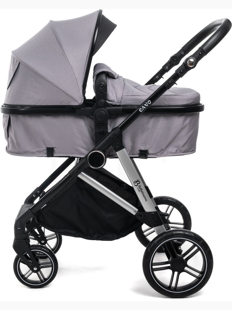 BEBELISSIMO - Poussette combinée trio 3 en 1 - siège auto 0+ IRIS – base Isofix Gris Gris - Kiabi