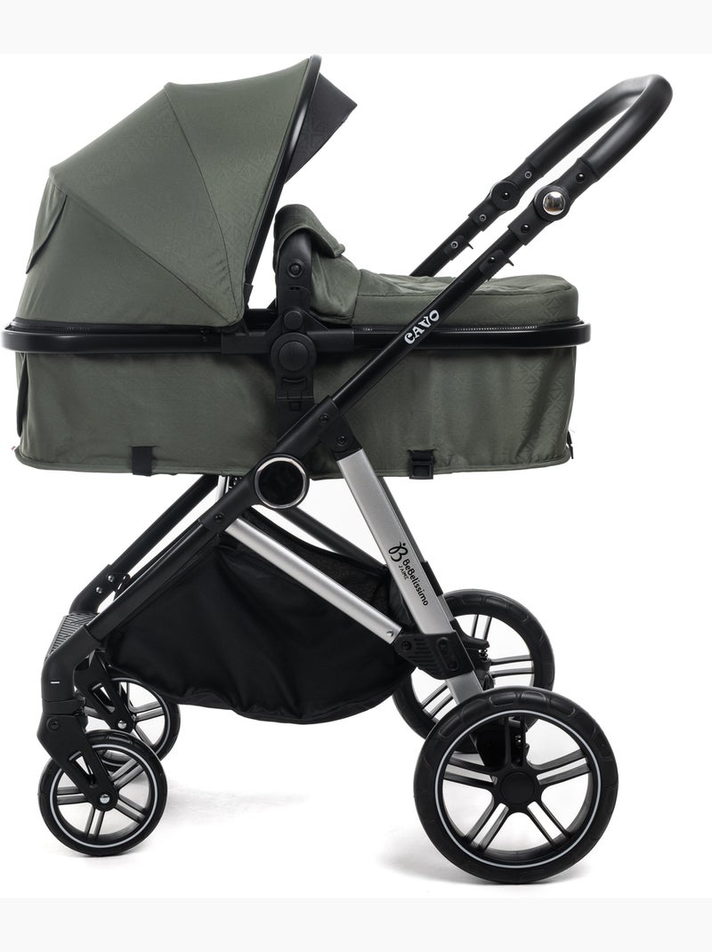 BEBELISSIMO - Poussette combinée trio 3 en 1 - siège auto 0+ IRIS – base Isofix Vert - Kiabi