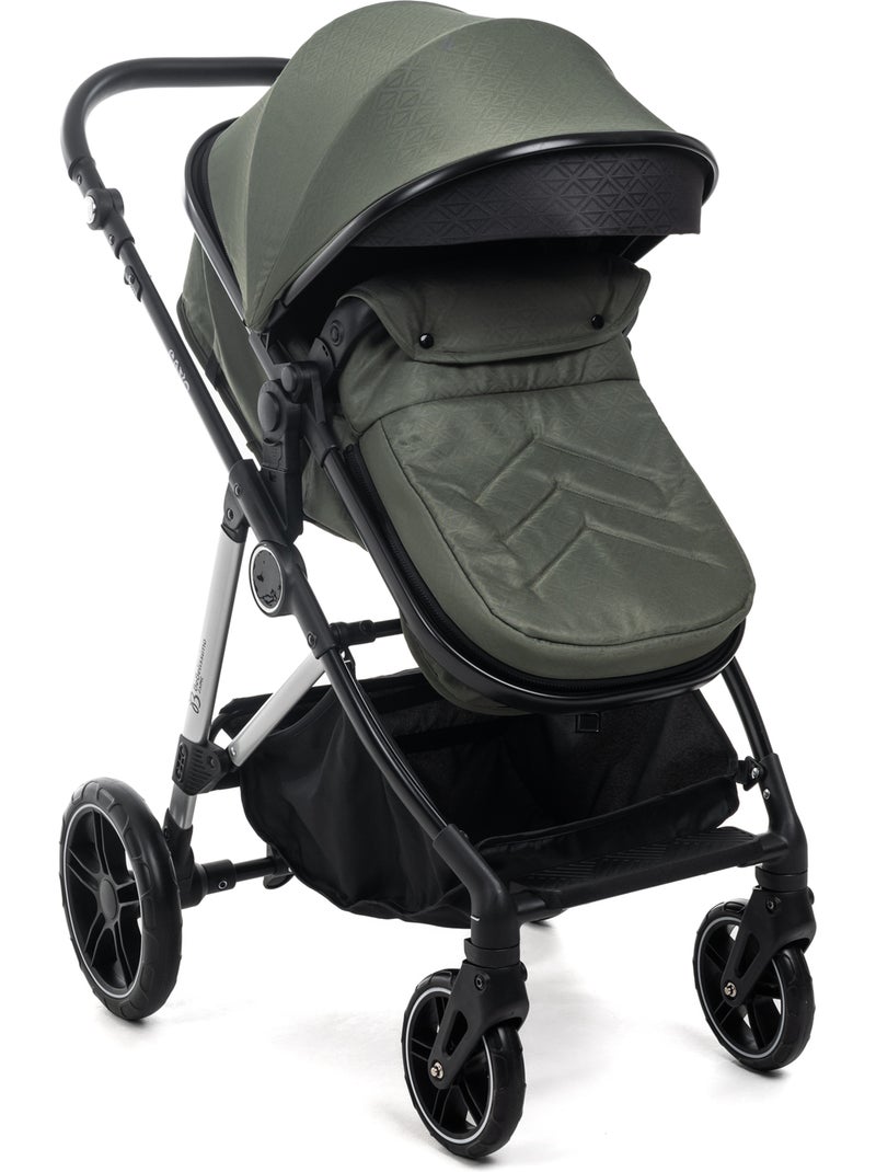 BEBELISSIMO - Poussette combinée trio 3 en 1 - siège auto 0+ IRIS – base Isofix Vert - Kiabi