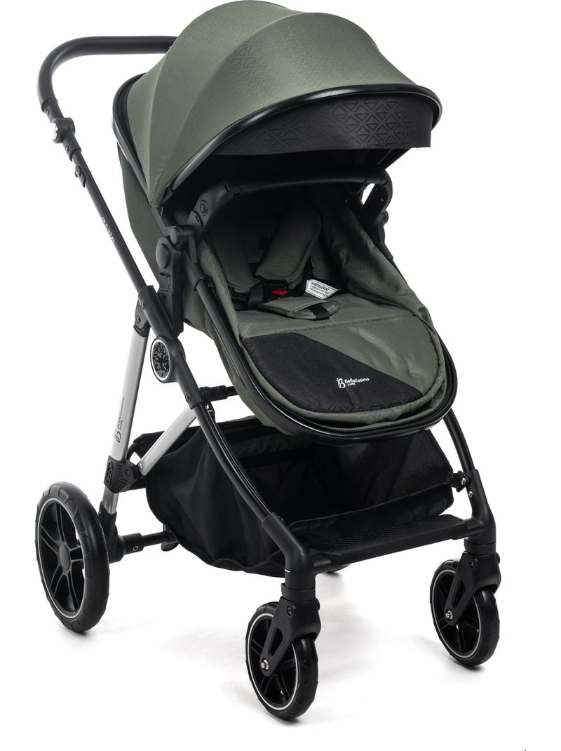 BEBELISSIMO - Poussette combinée trio 3 en 1 - siège auto 0+ IRIS – base Isofix Vert - Kiabi