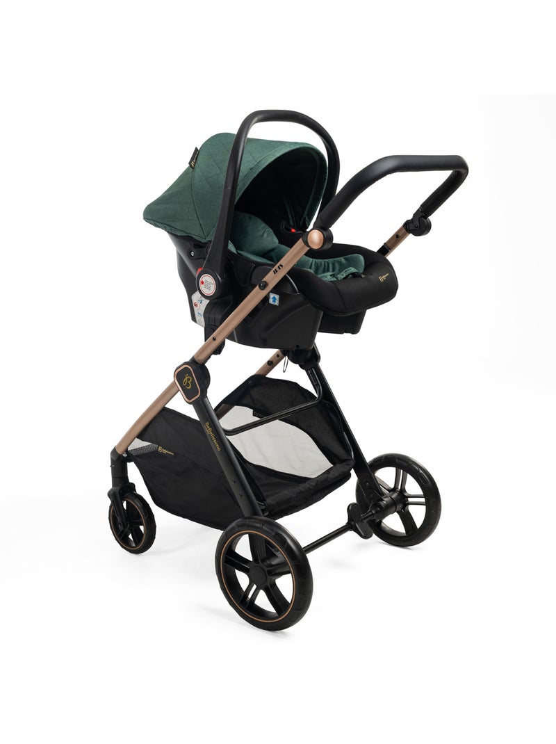 Bebelissimo - poussette combinée trio 3 en 1 - siège auto 0+ iris – base isofix Vert - Kiabi