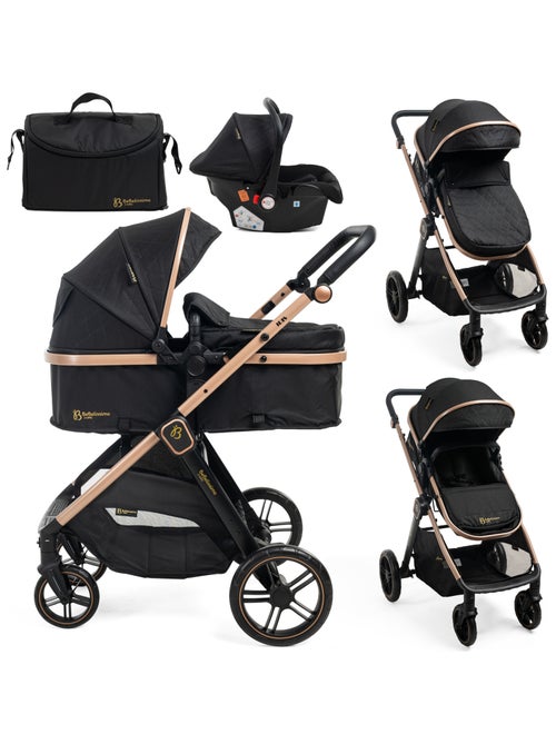 BEBELISSIMO - Poussette combinée trio 3 en 1 - siège auto 0+ IRIS – nacelle   - noir - Kiabi