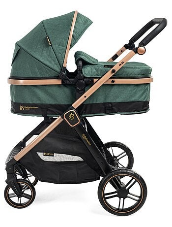 BEBELISSIMO - Poussette combinée trio 3 en 1 - siège auto 0+ IRIS – nacelle - vert