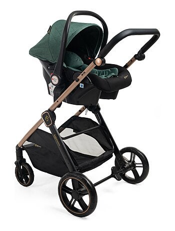 BEBELISSIMO - Poussette combinée trio 3 en 1 - siège auto 0+ IRIS – nacelle - vert