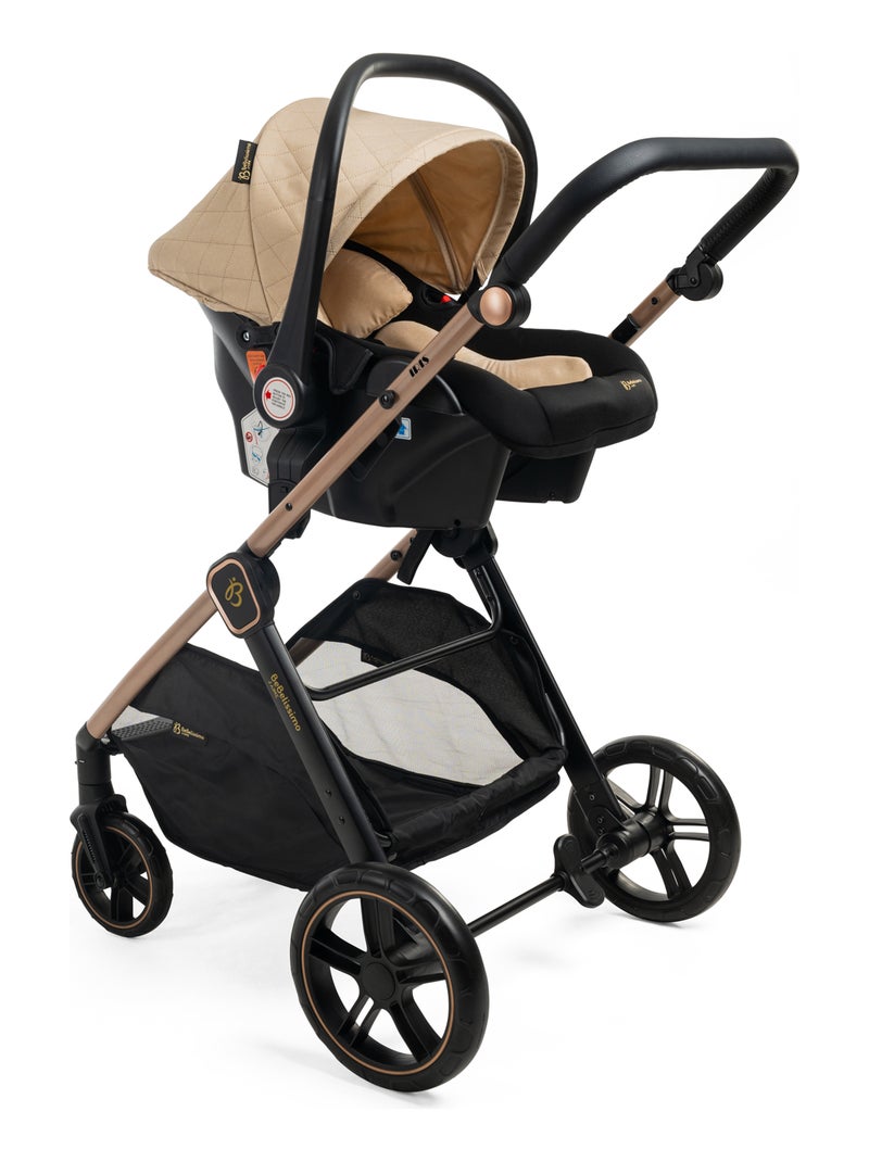 BEBELISSIMO - Poussette combinée trio 3 en 1 - siège auto 0+ IRIS – nacelle Beige - Kiabi