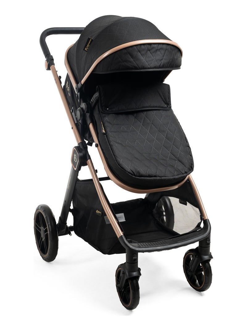 BEBELISSIMO - Poussette combinée trio 3 en 1 - siège auto 0+ IRIS – nacelle Noir - Kiabi