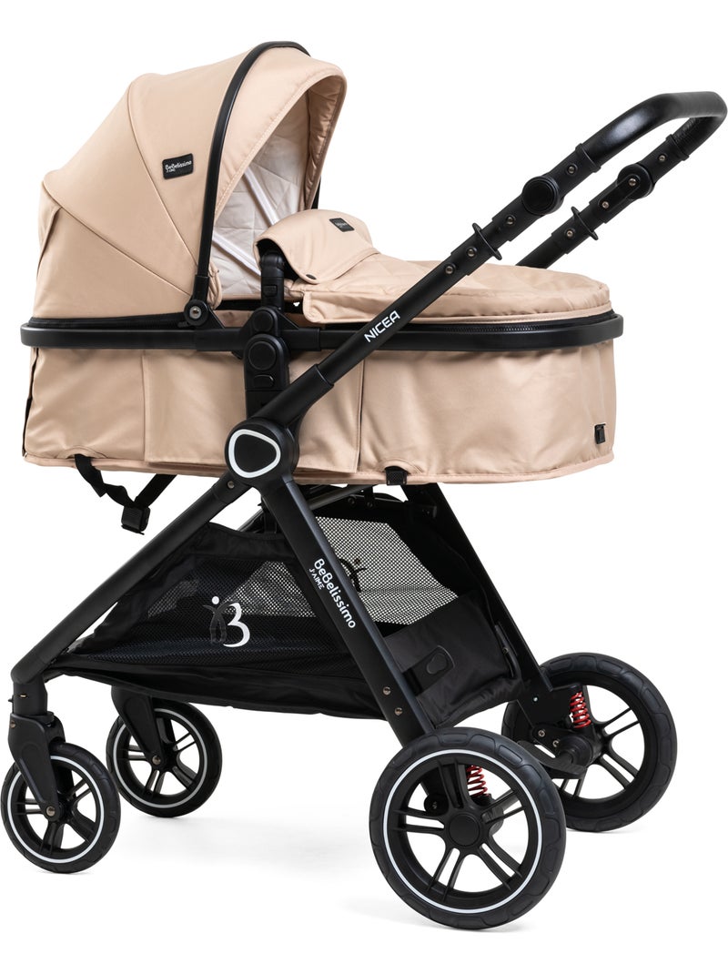BEBELISSIMO - Poussette combinée trio 3 en 1 - siège auto 0+ Nicea – nacelle Beige - Kiabi