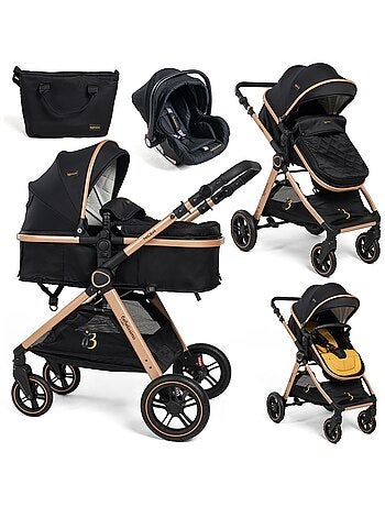 BEBELISSIMO - Poussette combinée trio 3 en 1 - siège auto 0m - jusqu’à 22kg – Nicea - gold