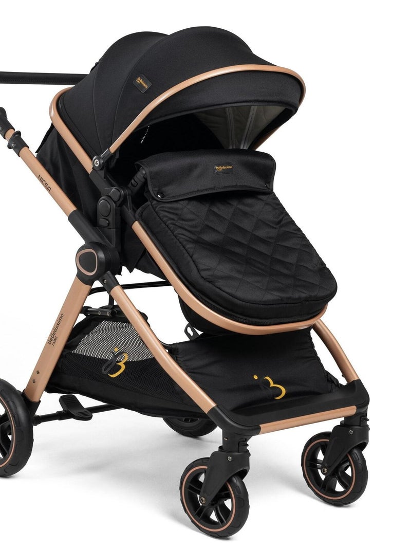 BEBELISSIMO - Poussette combinée trio 3 en 1 - siège auto 0m - jusqu’à 22kg – Nicea - gold Noir - Kiabi