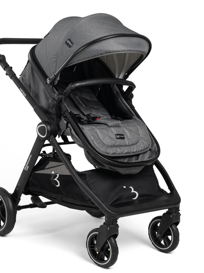 BEBELISSIMO - Poussette combinée trio 3 en 1 - siège auto 0m - jusqu’à 22kg – Nicea - gris Gris - Kiabi