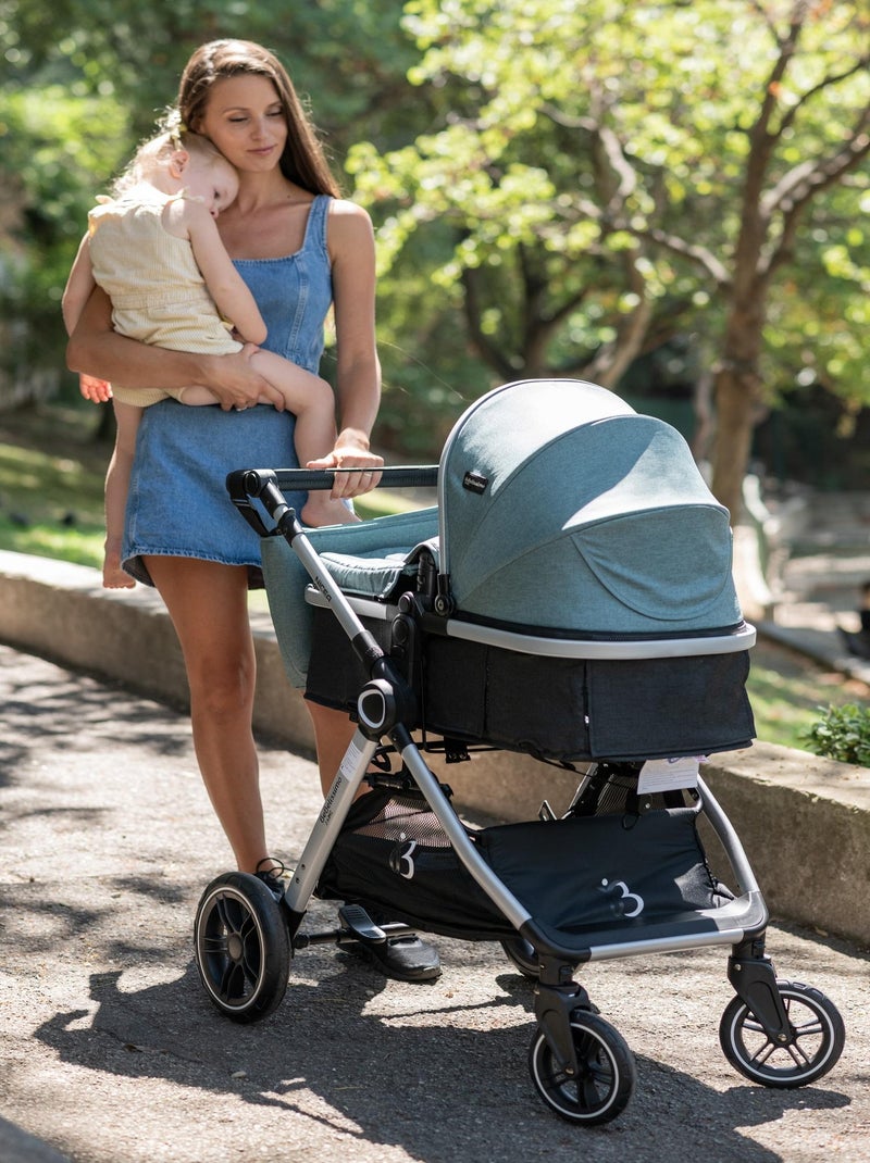 BEBELISSIMO - Poussette combinée trio 3 en 1 - siège auto 0m - jusqu’à 22kg – Nicea - gris Gris - Kiabi