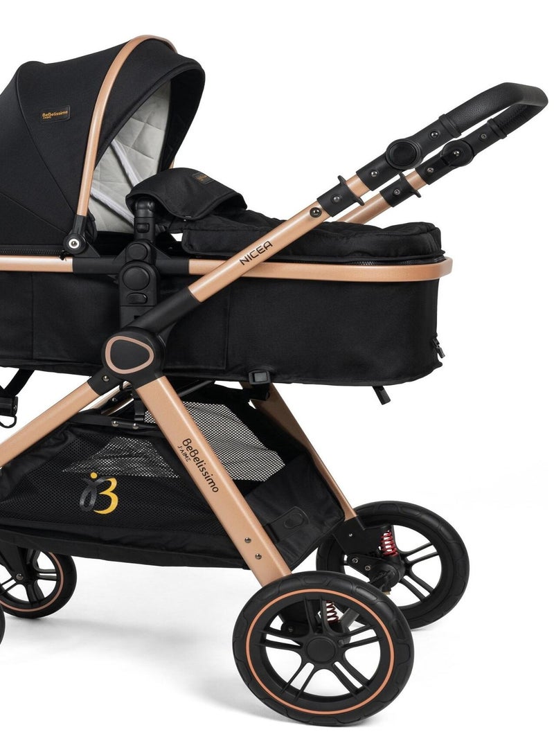 BEBELISSIMO - Poussette combinée trio 3 en 1 - siège auto 0m - jusqu’à 22kg – Nicea - noir N/A - Kiabi