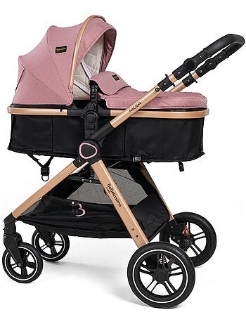 BEBELISSIMO - Poussette combinée trio 3 en 1 - siège auto 0m - jusqu’à 22kg – Nicea - rose