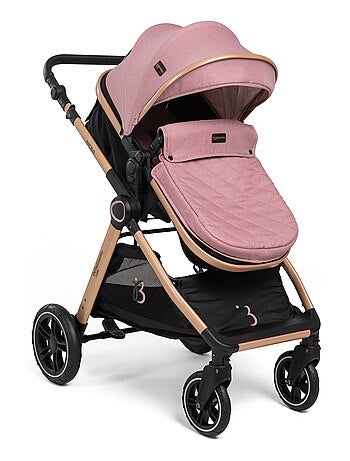 BEBELISSIMO - Poussette combinée trio 3 en 1 - siège auto 0m - jusqu’à 22kg – Nicea - rose