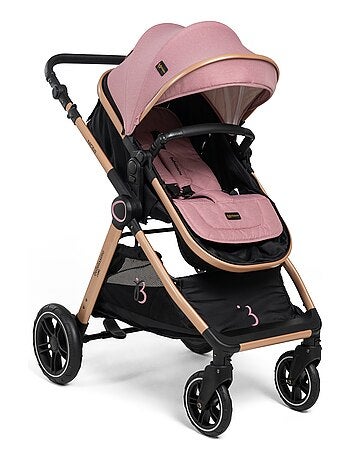 BEBELISSIMO - Poussette combinée trio 3 en 1 - siège auto 0m - jusqu’à 22kg – Nicea - rose