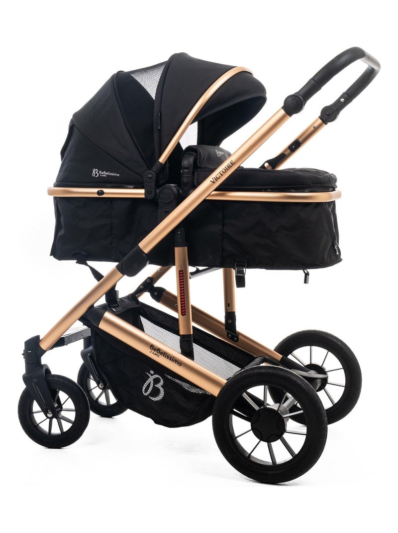 BEBELISSIMO - Poussette combinée trio 3 en 1 - siège auto 0m – jusqu’à 22kg – Victoire I-Size - gold Gold - Kiabi