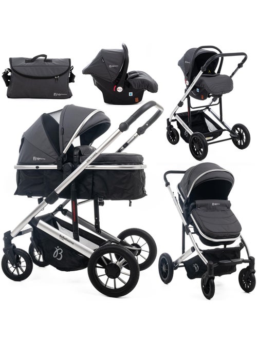 BEBELISSIMO - Poussette combinée trio 3 en 1 - siège auto 0m  – jusqu’à 22kg – Victoire I-Size gray - Kiabi