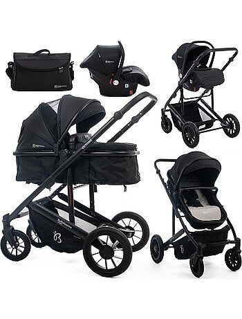 BEBELISSIMO - Poussette combinée trio 3 en 1 - siège auto 0m   – max 22kg – Victoire I-Size - noir