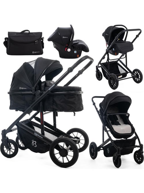 BEBELISSIMO - Poussette combinée trio 3 en 1 - siège auto 0m   – max 22kg – Victoire I-Size - noir - Kiabi