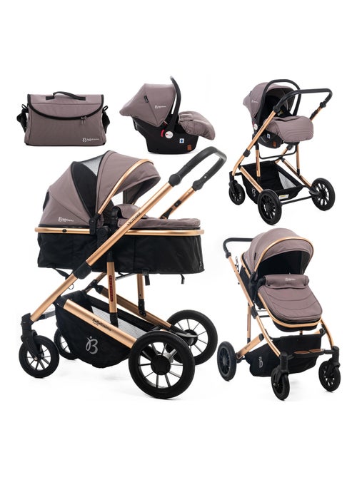 BEBELISSIMO - Poussette combinée trio 3 en 1 - siège auto 0m   – max 22kg – Victoire I-Size beige - Kiabi