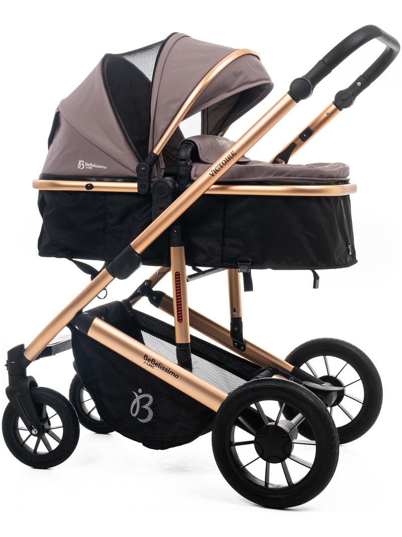 BEBELISSIMO - Poussette combinée trio 3 en 1 - siège auto 0m   – max 22kg – Victoire I-Size beige Beige - Kiabi