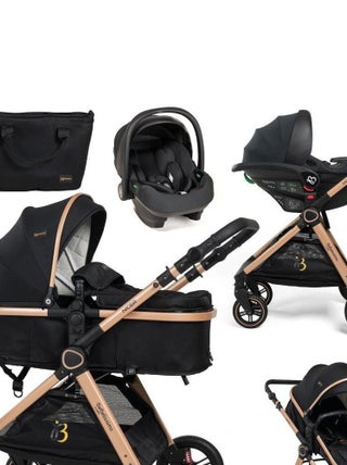 BEBELISSIMO - Poussette combinée trio 3 en 1 - siège auto I-size 40-87cm – 0 - 22kg - Nicea - noir