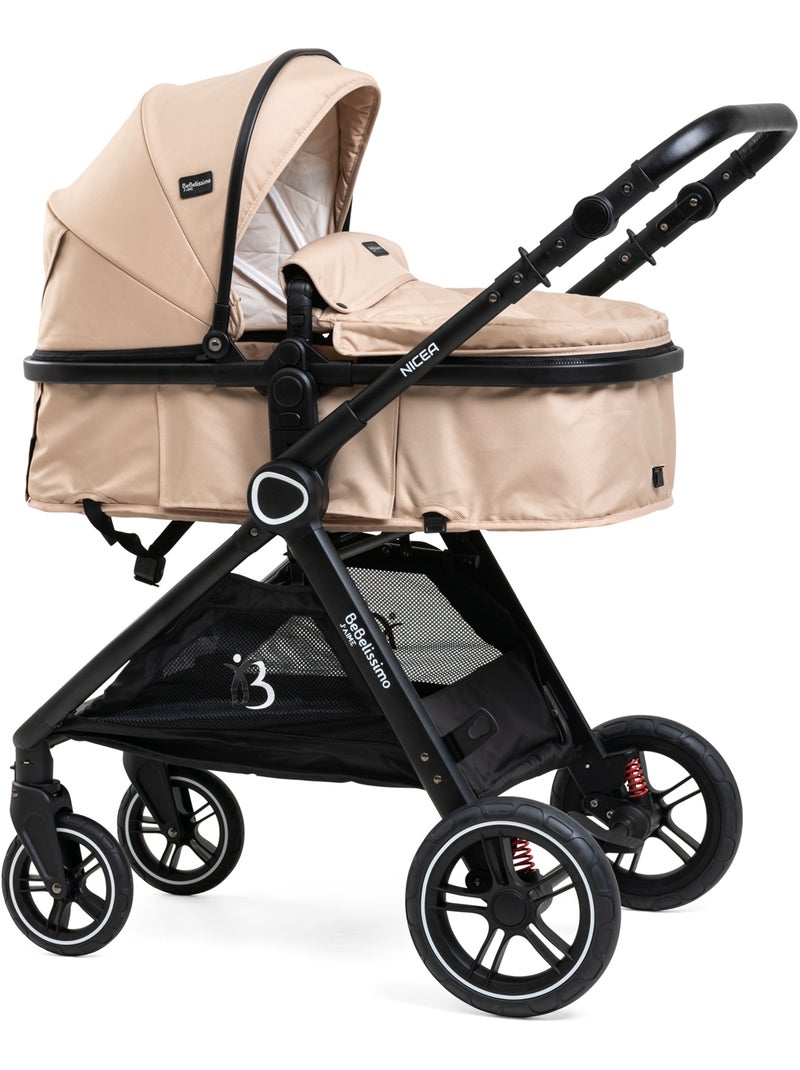 BEBELISSIMO - Poussette combinée trio 3 en 1 -dès la naissance  – Nicea Beige - Kiabi