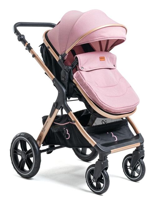 Bebelissimo - Poussette transformable - combinée - convertible - 2 en 1 - poids 0-22kg - NYA - rose - Kiabi