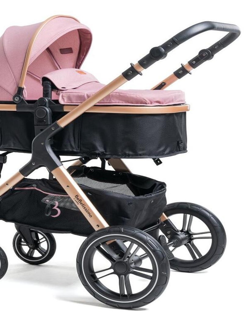 Bebelissimo - Poussette transformable - combinée - convertible - 2 en 1 - poids 0-22kg - NYA - rose Rose - Kiabi