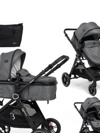 Bebelissimo - Poussette transformable - combinée - convertible - 2 en 1 -0-22kg - Nicea - gris