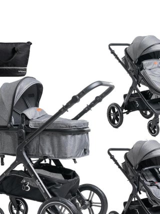 Bebelissimo - Poussette transformable - combinée - convertible - 2 en 1 -poids 0-22kg - NYA - gris