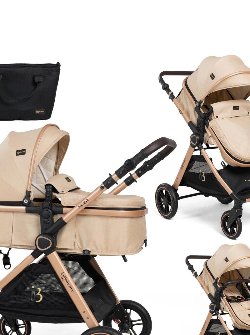 Bebelissimo - Poussette transformable - combinée - convertible -2 en 1 - 0-22kg -  Nicea - beige Beige - Kiabi