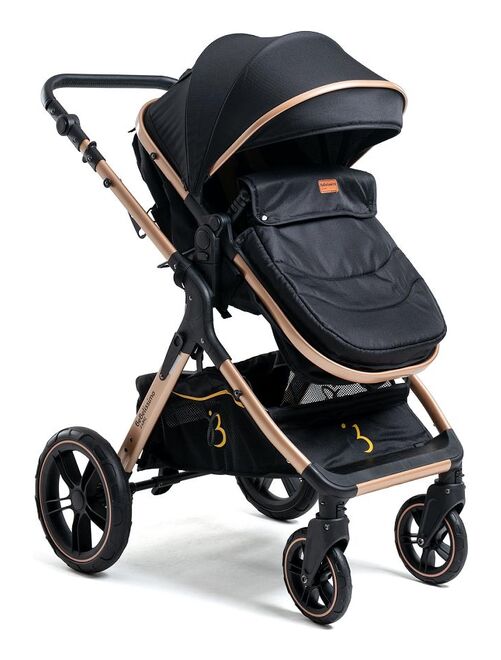 Bebelissimo - Poussette transformable - combinée - convertible -2 en 1 - poids 0-22kg -  NYA - noir - Kiabi