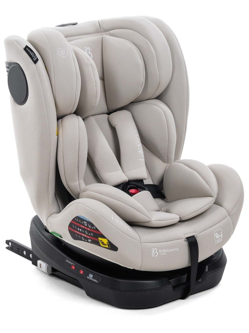Bebelissimo - Siège auto Isofix - pivontant 360 ° - 40-150 cm -  0-36kg- i- Evol - beige Beige/Blanc - Kiabi