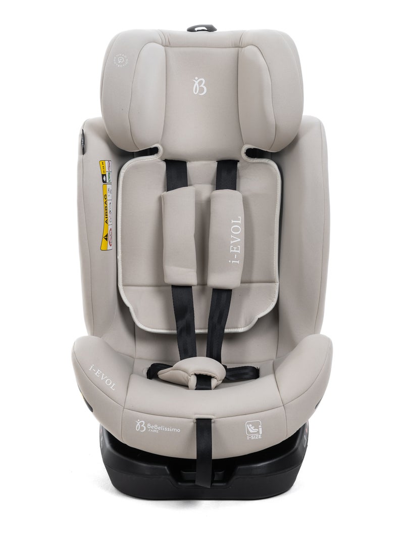 Bebelissimo - Siège auto Isofix - pivontant 360 ° - 40-150 cm -  0-36kg- i- Evol - beige Beige/Blanc - Kiabi